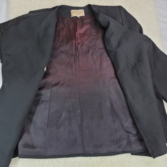 Vtg FiGurina Embellished Blazer Jacket Sz 16 - Picture 13 of 16